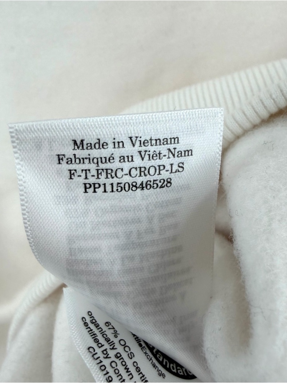 Everlane Cropped Luxe Fleece Sweatshirt in bone Size S - Picture 5 of 6